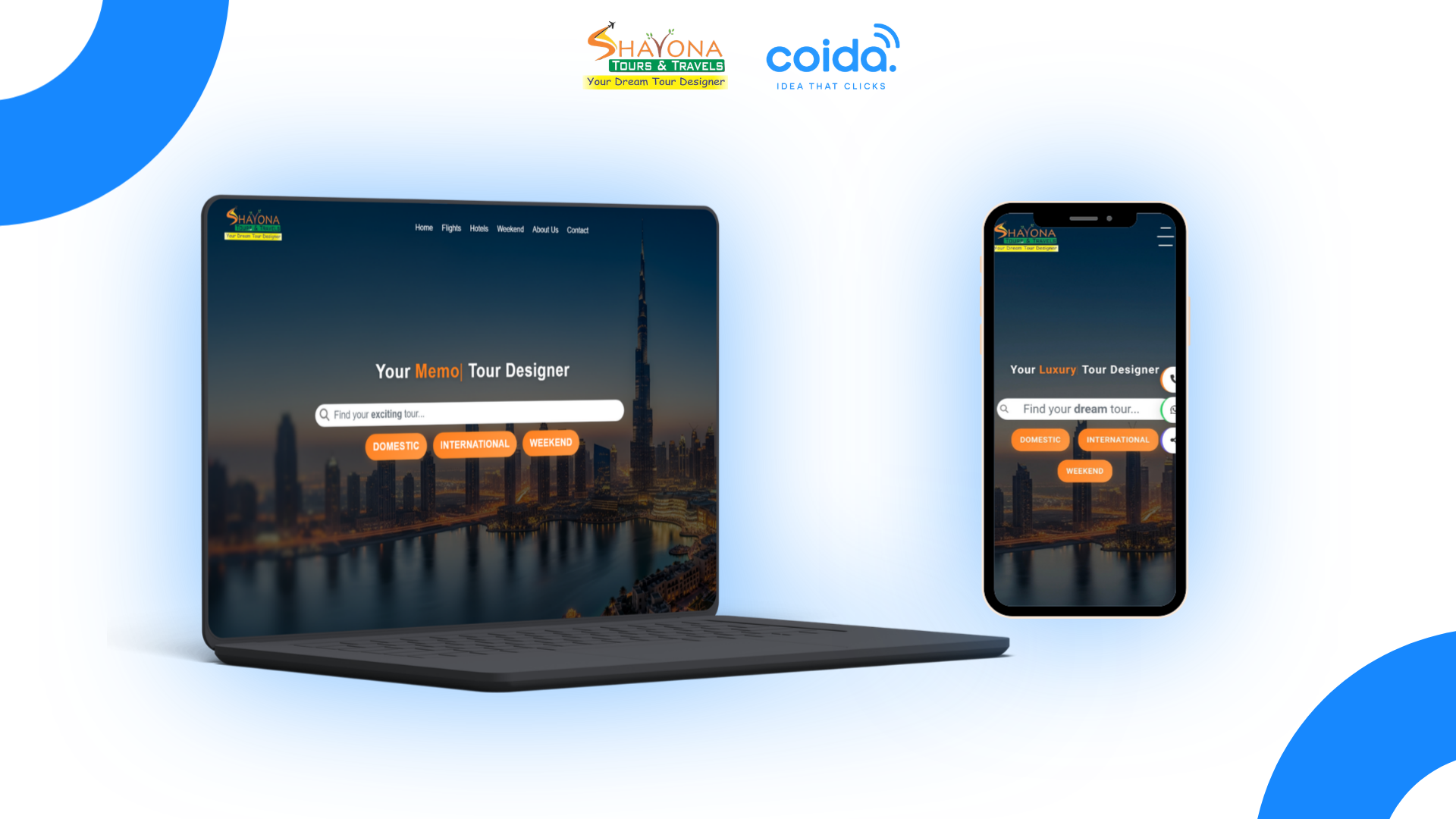 Travel agency website with Cutsom CMS